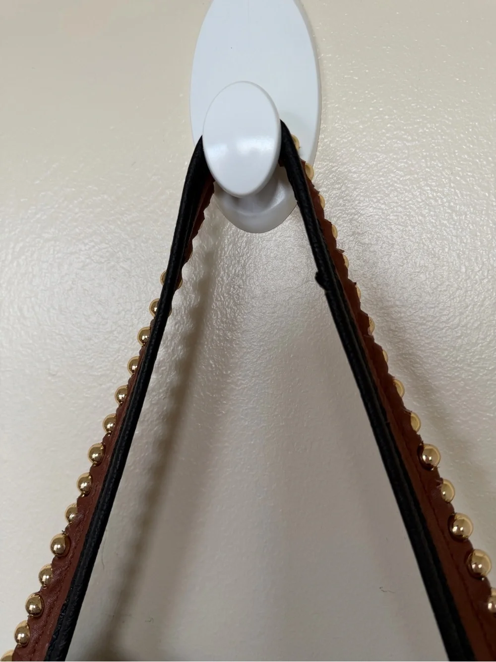 BIG BUDDHA Black Large Hobo Shoulder Bag with Cognac Brown Gold Bead Trim